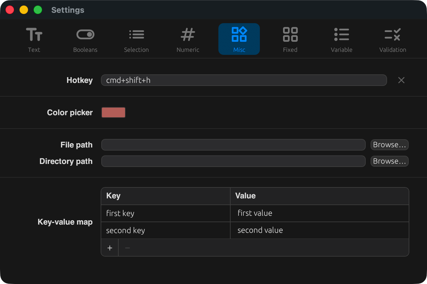 misc widgets