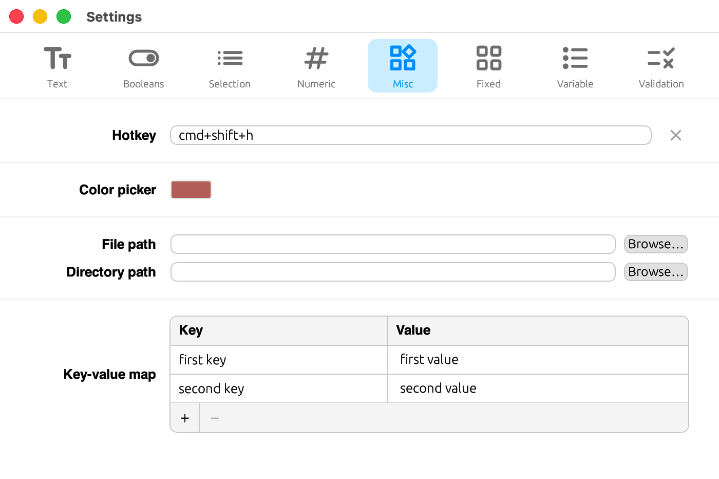 misc widgets