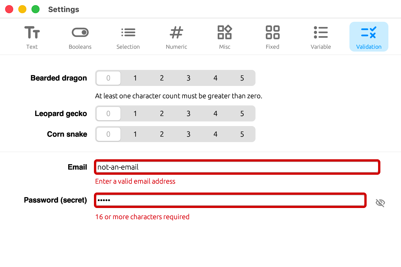validation example